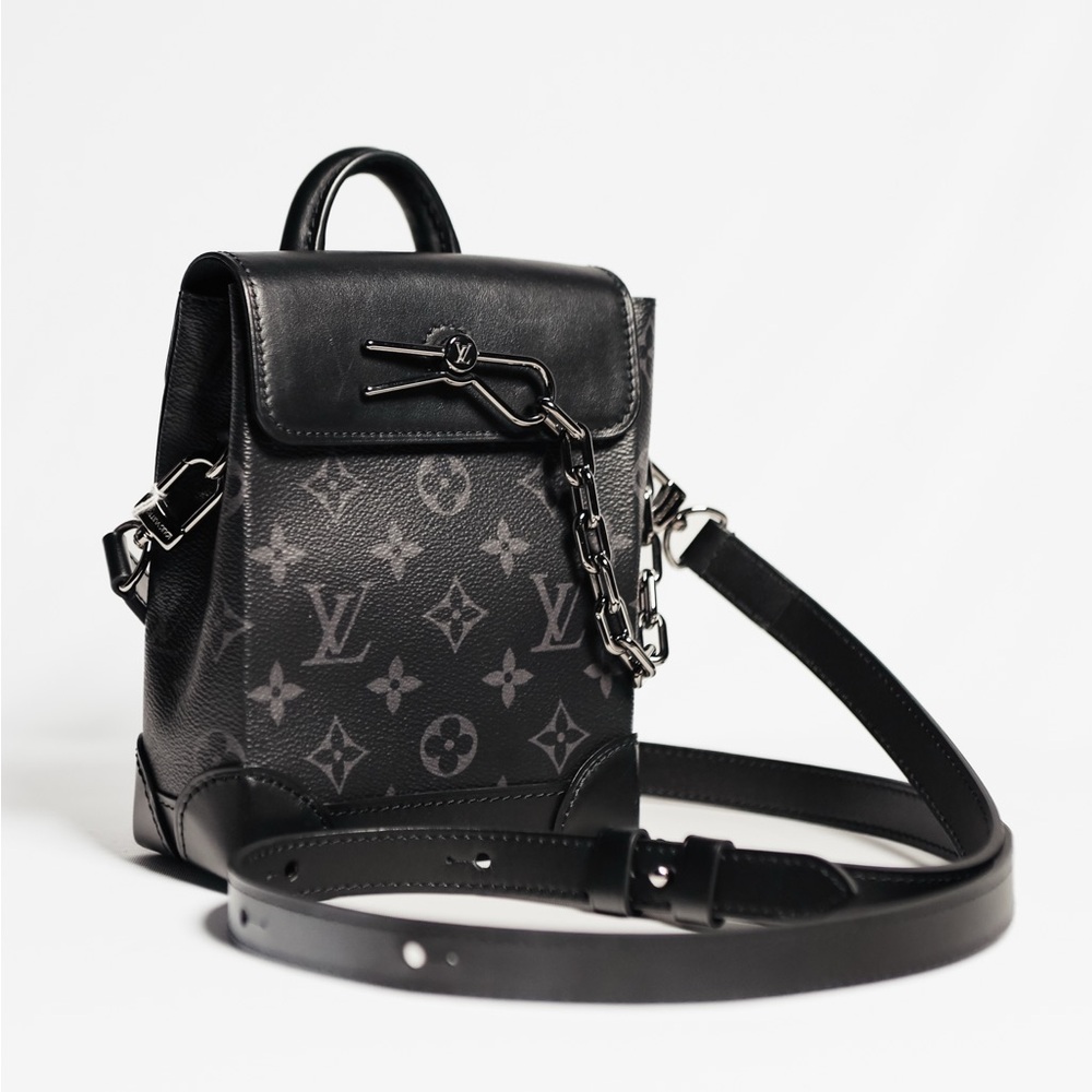 Louis Vuitton Nano Steamer Monogram Eclipse Shoulder Bag Black
